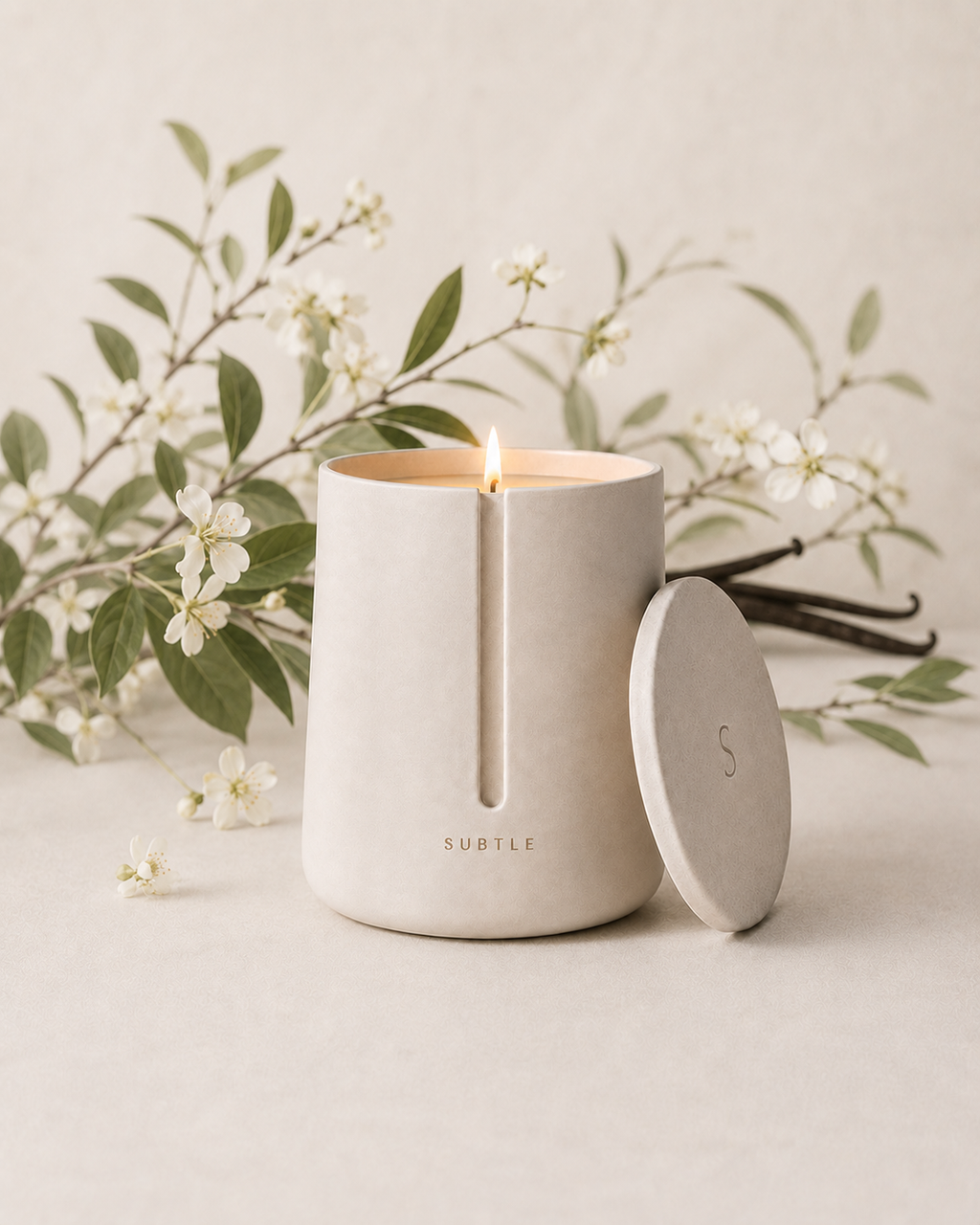 Subtle Vanilla + White Tea Candle